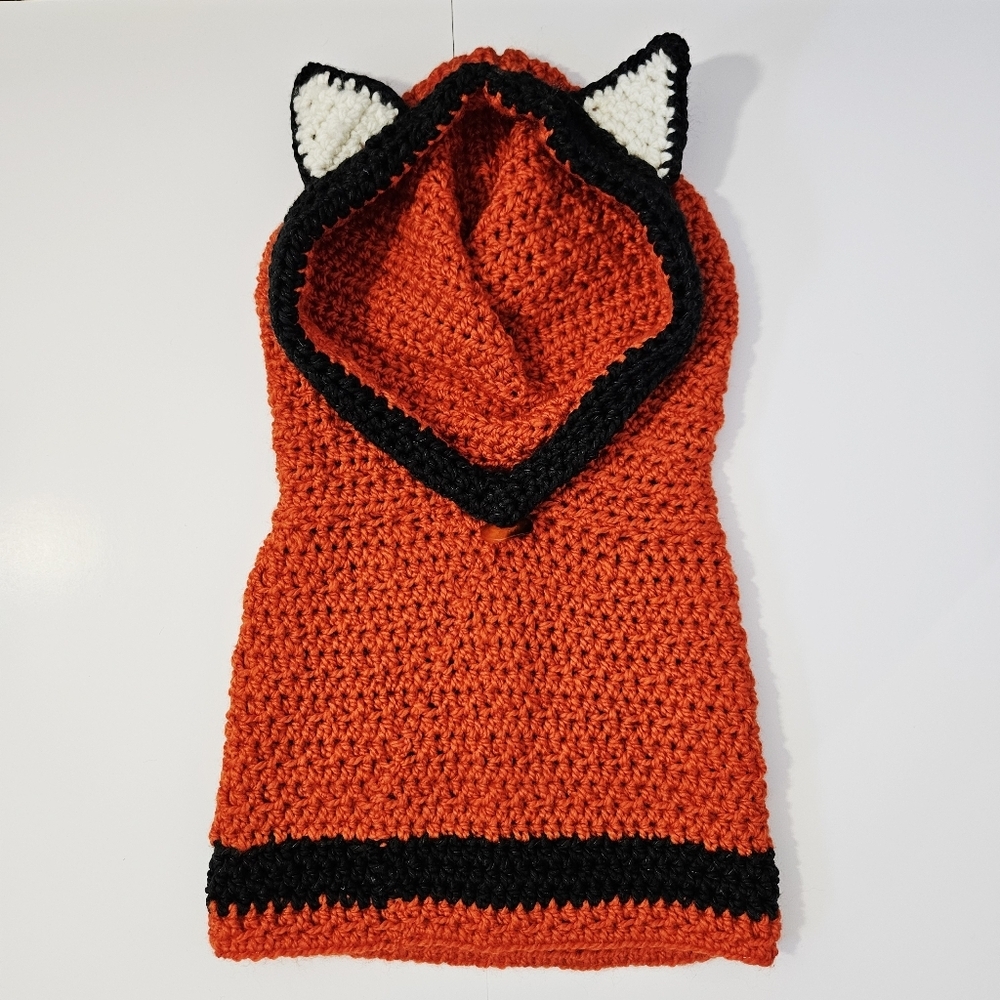 Handmade Crochet Fox Hood One Size Ravewear Cosplay